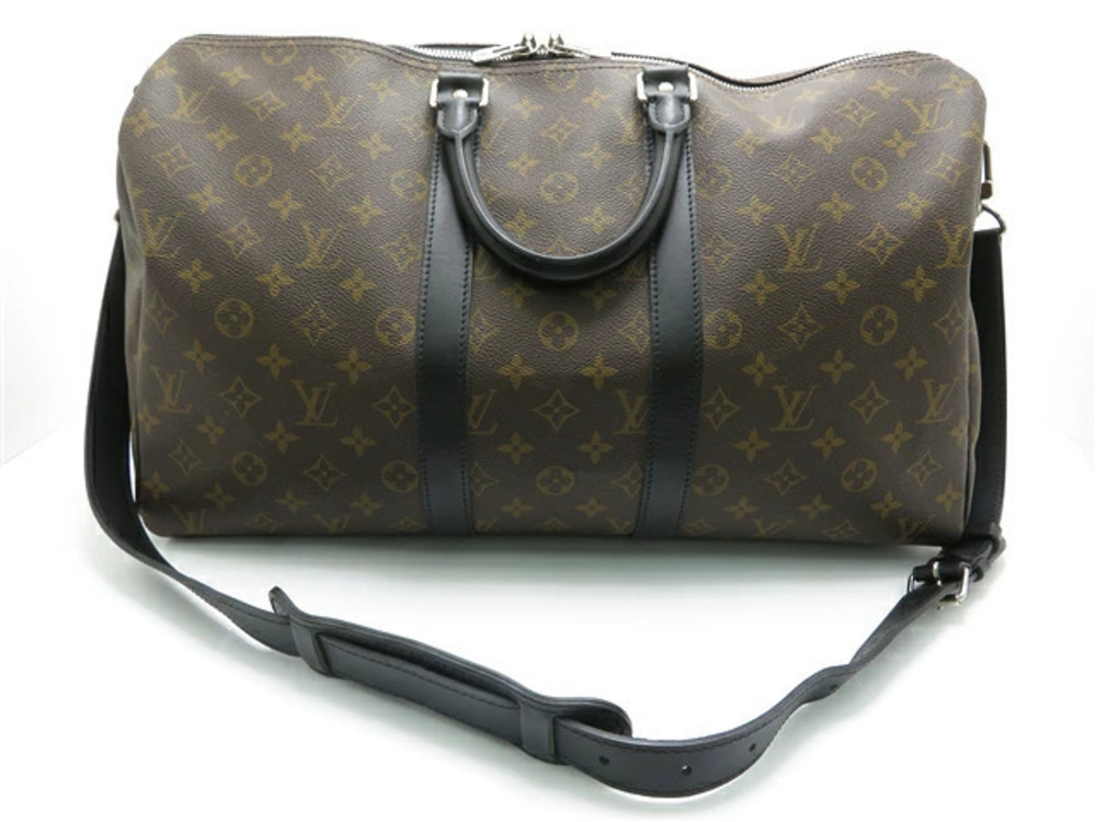 LOUIS VUITTON Keepall Bandouliere Boston Bag Monogram Macassar Brown